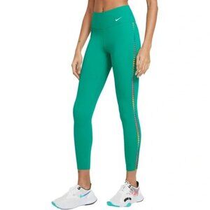 Nike Women's Green Rainbow Ladder Performance Workout Yoga Leggings